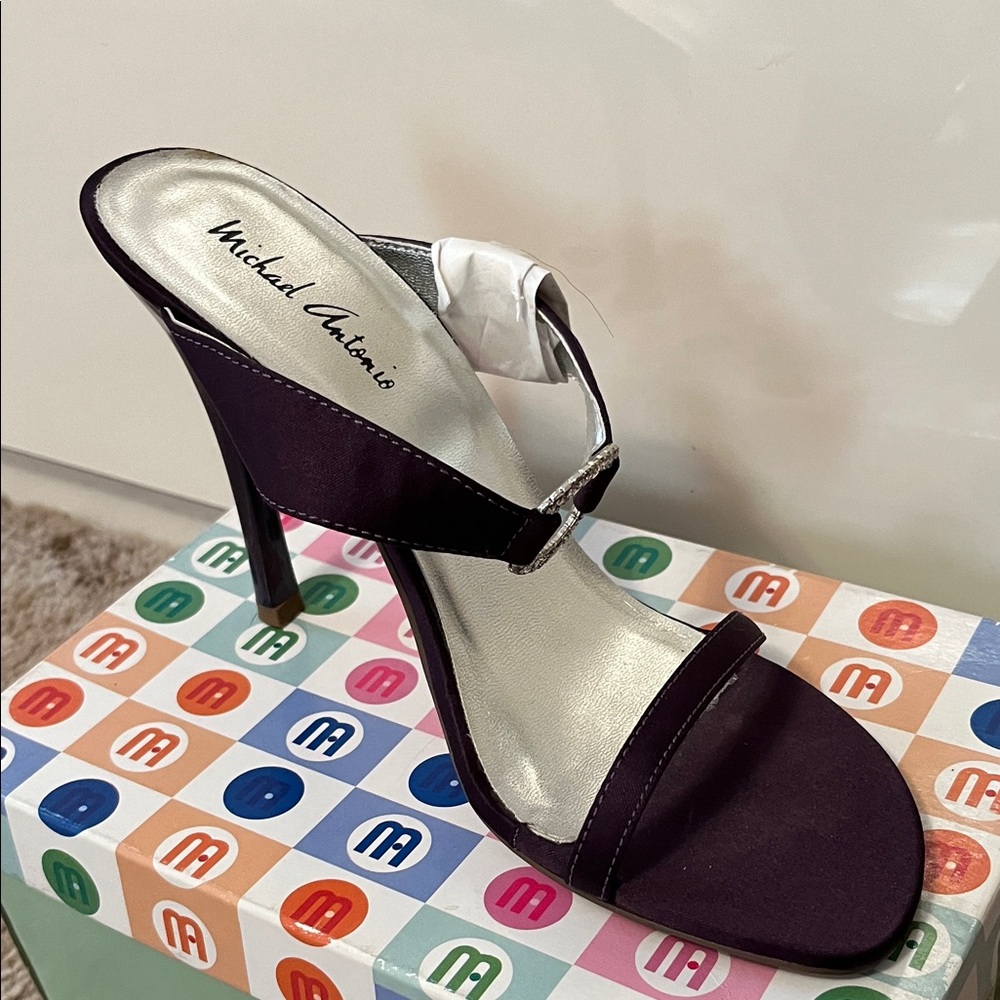 Michael Antonio Purple Slide Heels
